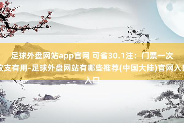 足球外盘网站app官网 可省30.1注：门票一次收支有用-足球外盘网站有哪些推荐(中国大陆)官网入口