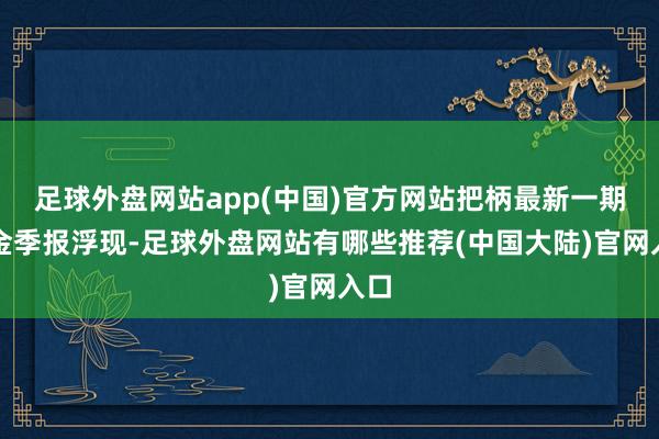 足球外盘网站app(中国)官方网站把柄最新一期基金季报浮现-足球外盘网站有哪些推荐(中国大陆)官网入口