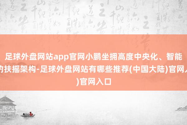 足球外盘网站app官网小鹏坐拥高度中央化、智能化的扶摇架构-足球外盘网站有哪些推荐(中国大陆)官网入口