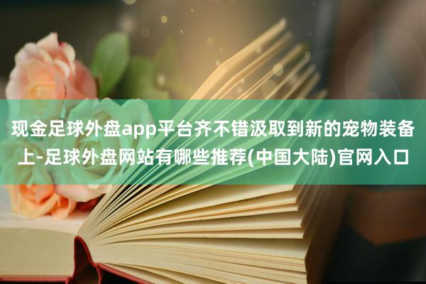 现金足球外盘app平台齐不错汲取到新的宠物装备上-足球外盘网站有哪些推荐(中国大陆)官网入口