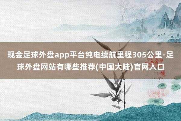 现金足球外盘app平台纯电续航里程305公里-足球外盘网站有哪些推荐(中国大陆)官网入口