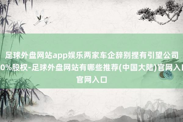 足球外盘网站app娱乐两家车企辞别捏有引望公司10%股权-足球外盘网站有哪些推荐(中国大陆)官网入口