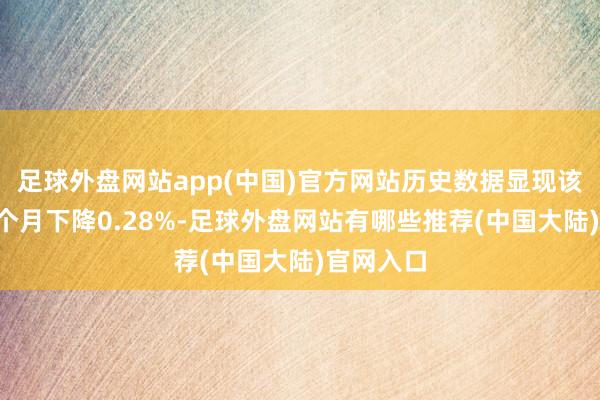 足球外盘网站app(中国)官方网站历史数据显现该基金近1个月下降0.28%-足球外盘网站有哪些推荐(中国大陆)官网入口