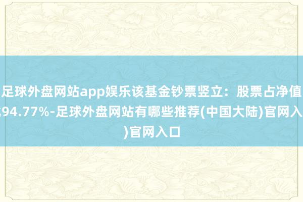 足球外盘网站app娱乐该基金钞票竖立：股票占净值比94.77%-足球外盘网站有哪些推荐(中国大陆)官网入口