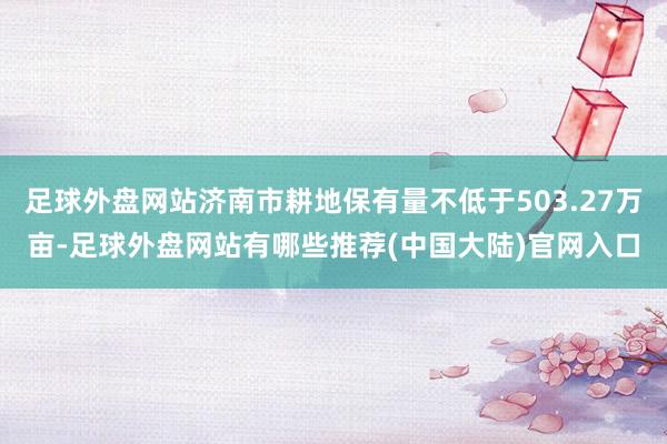 足球外盘网站济南市耕地保有量不低于503.27万亩-足球外盘网站有哪些推荐(中国大陆)官网入口