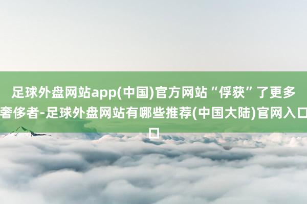 足球外盘网站app(中国)官方网站“俘获”了更多奢侈者-足球外盘网站有哪些推荐(中国大陆)官网入口