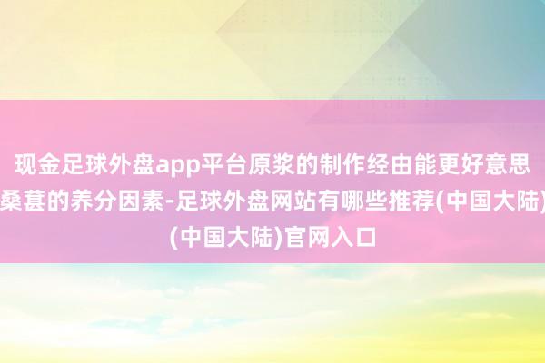 现金足球外盘app平台原浆的制作经由能更好意思满地保留桑葚的养分因素-足球外盘网站有哪些推荐(中国大陆)官网入口