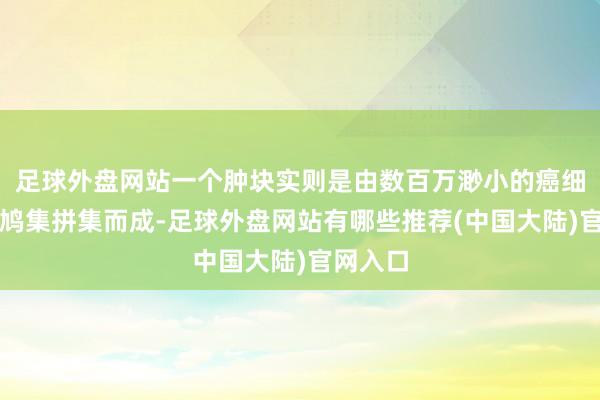 足球外盘网站一个肿块实则是由数百万渺小的癌细胞单元鸠集拼集而成-足球外盘网站有哪些推荐(中国大陆)官网入口